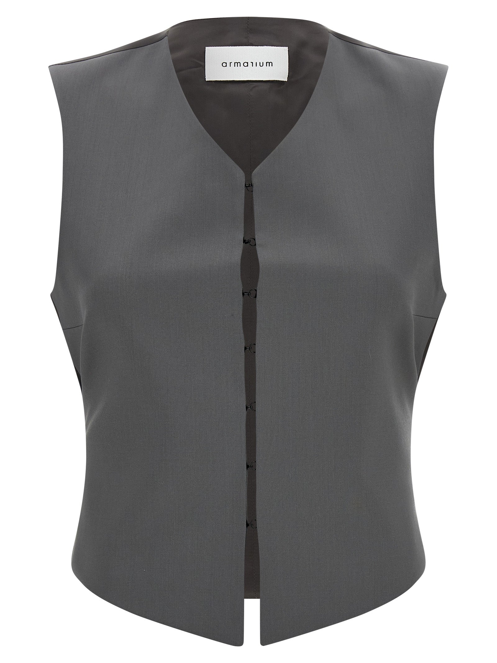 Gray Virgin Wool Sleeveless Jacket
