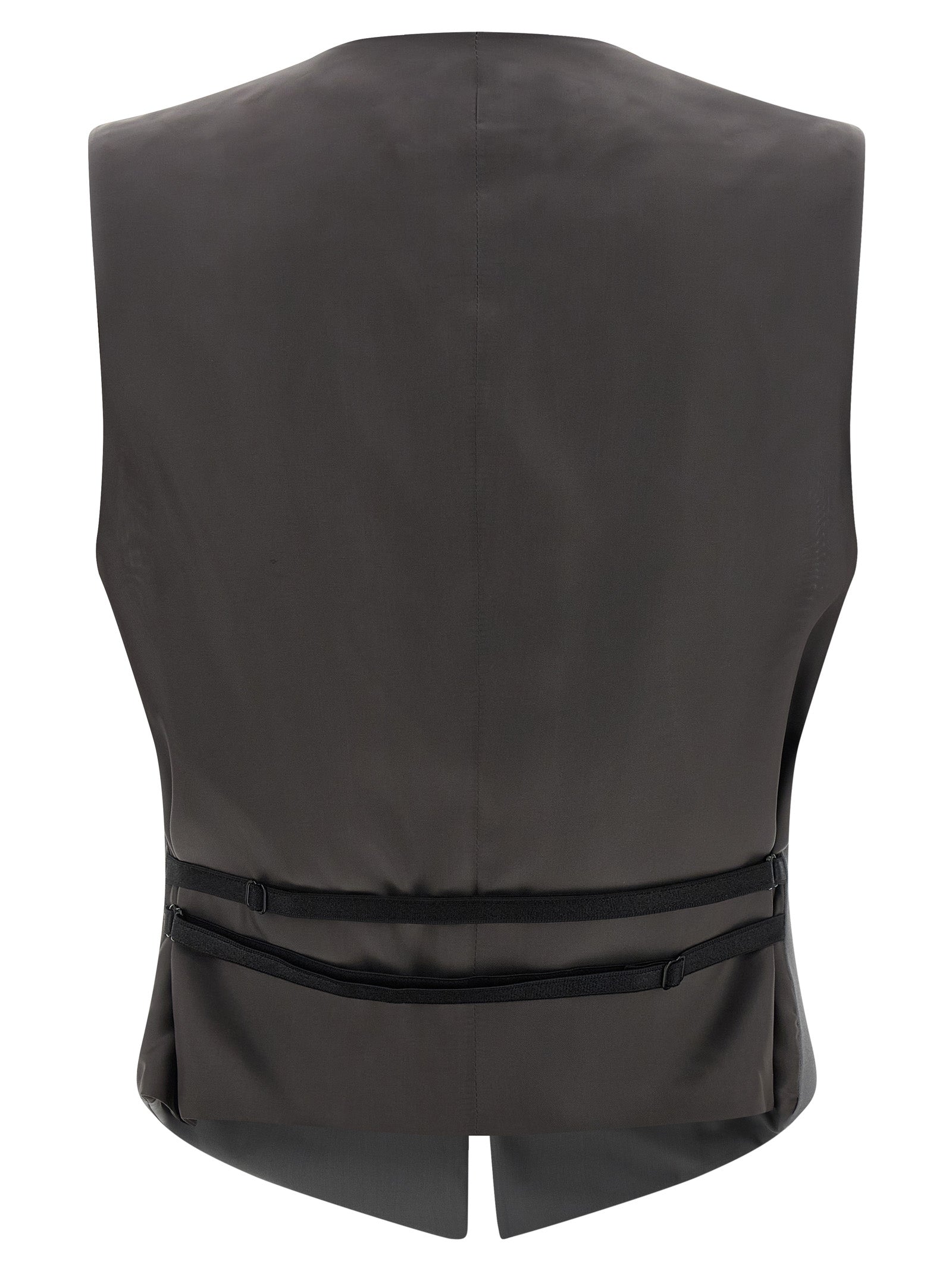 Gray Virgin Wool Sleeveless Jacket