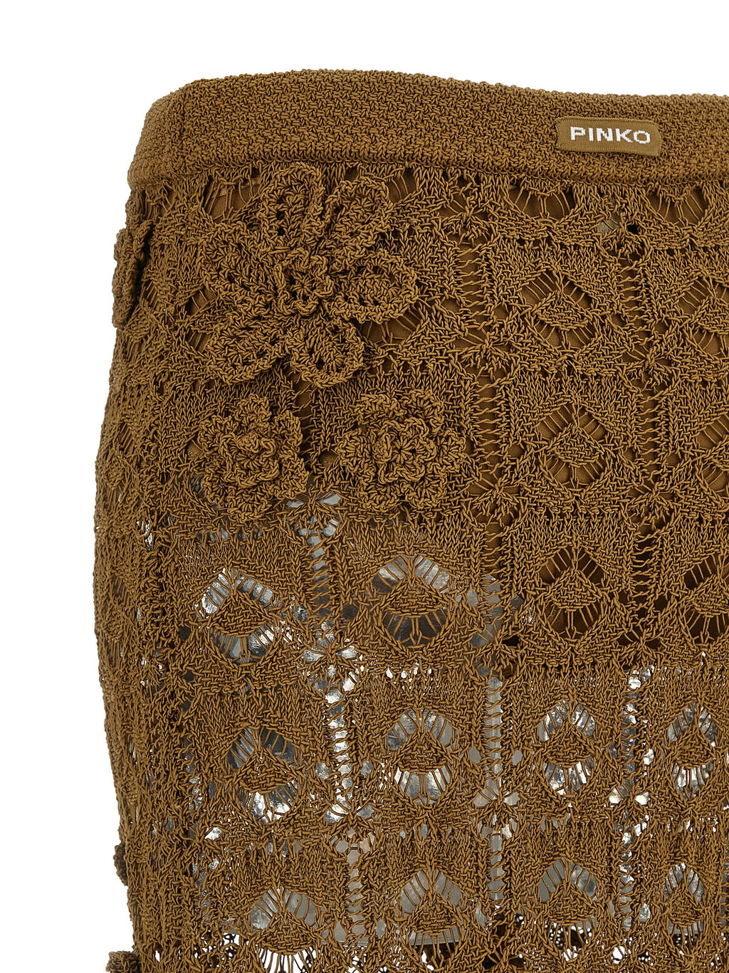 Brown Cotton Midi Skirt
