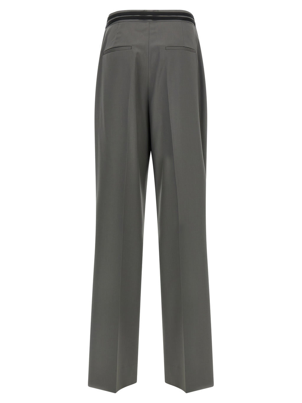 Gray Virgin Wool Dress Pants