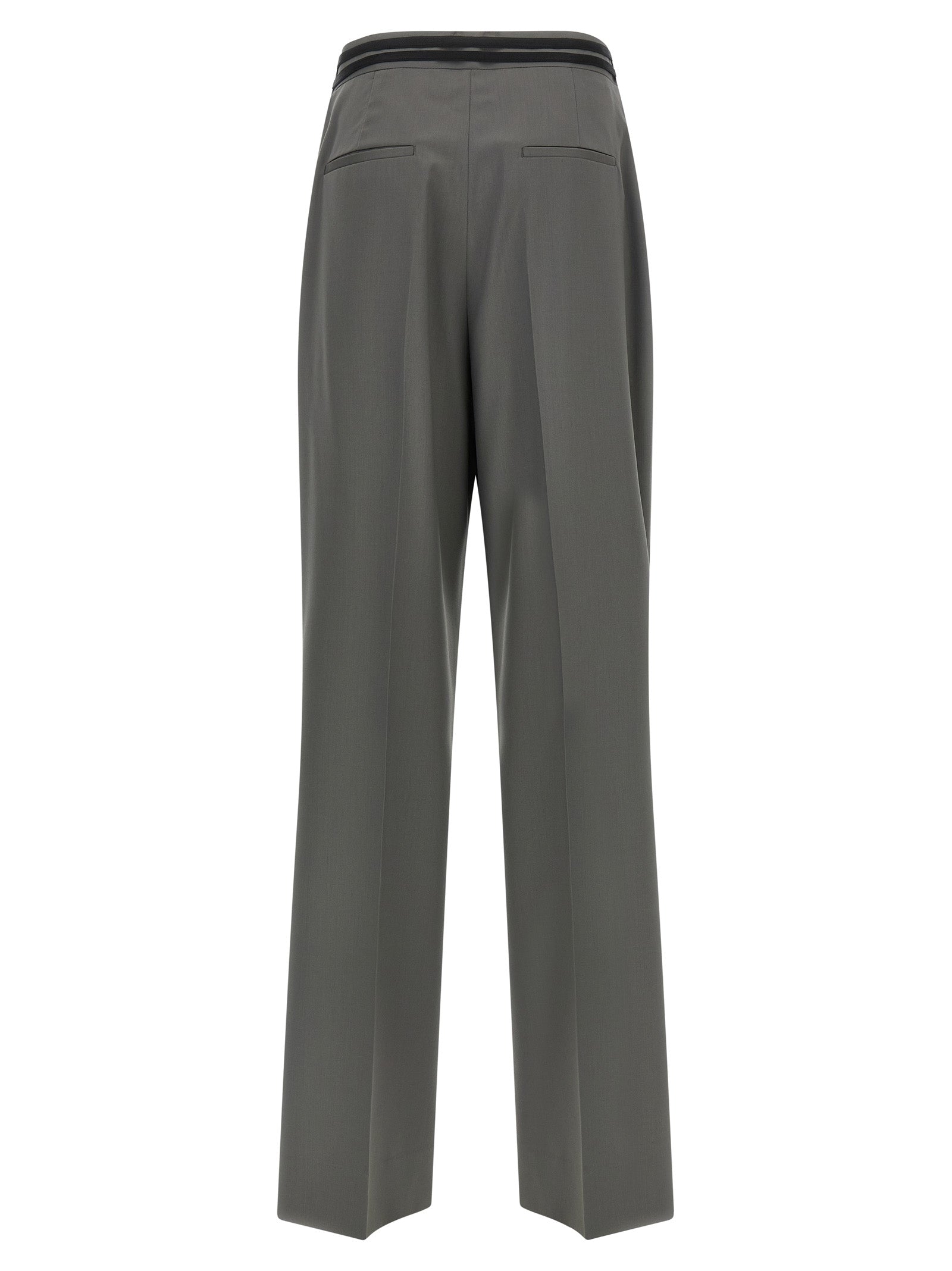 Gray Virgin Wool Dress Pants