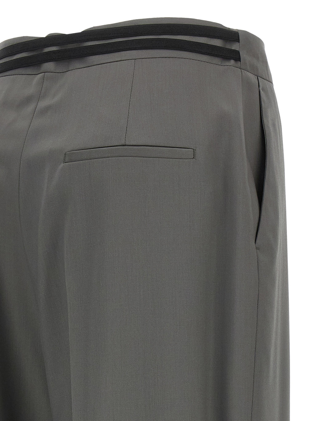Gray Virgin Wool Dress Pants