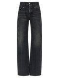 Black Cotton Straight-Leg Jeans