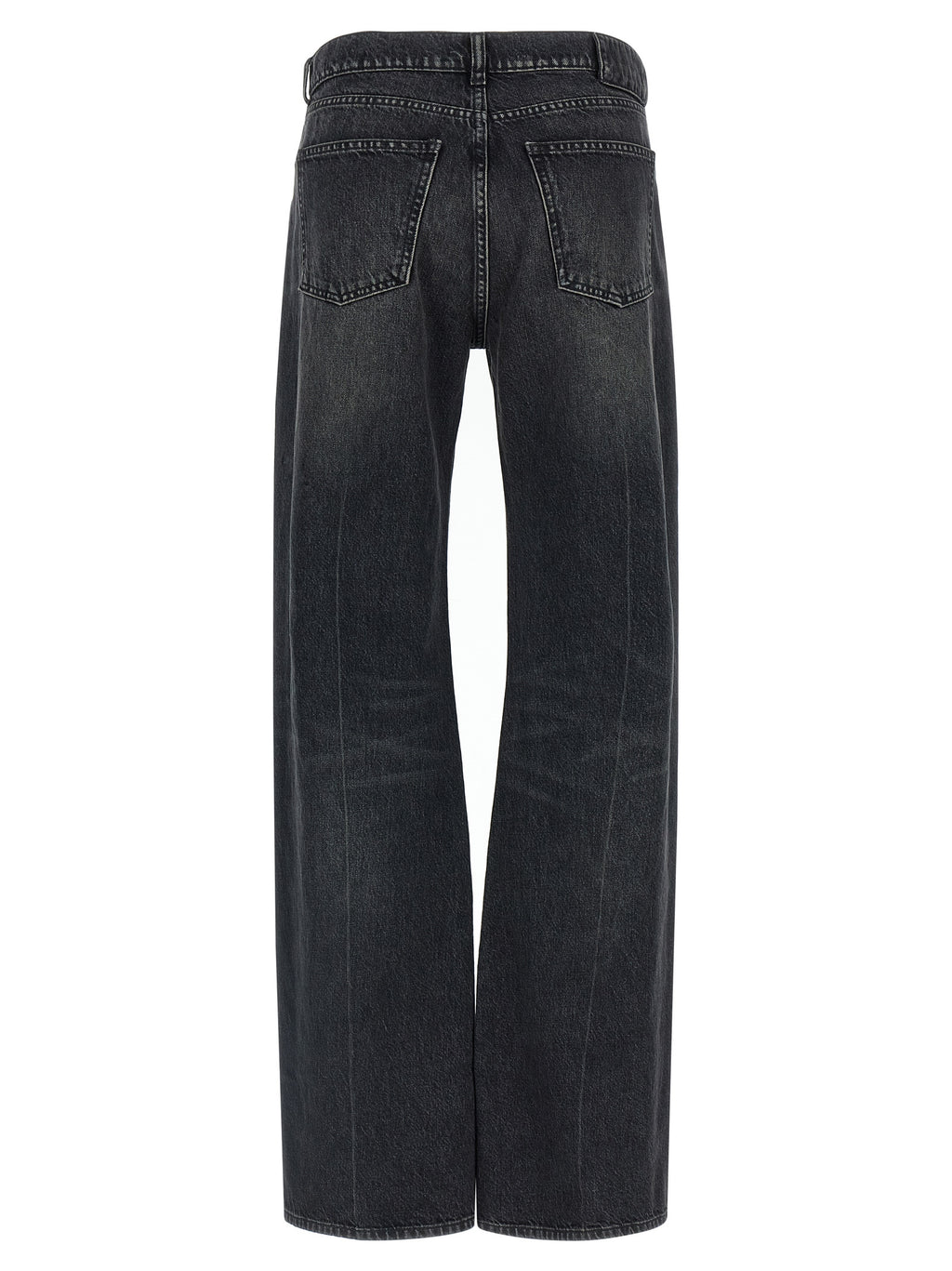 Black Cotton Straight-Leg Jeans