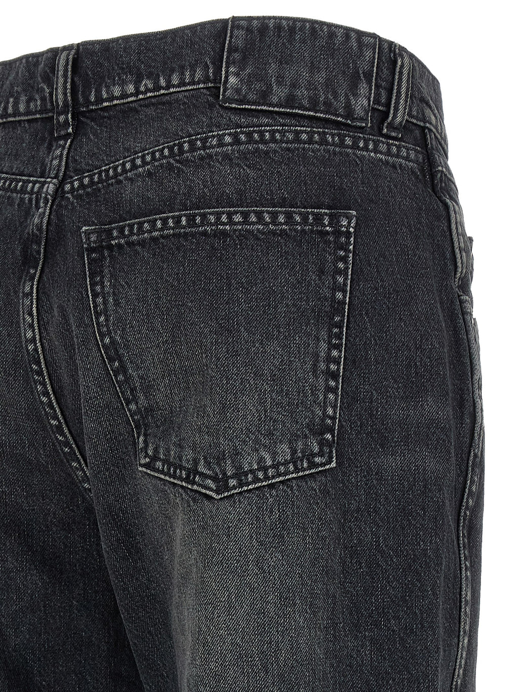 Black Cotton Straight-Leg Jeans