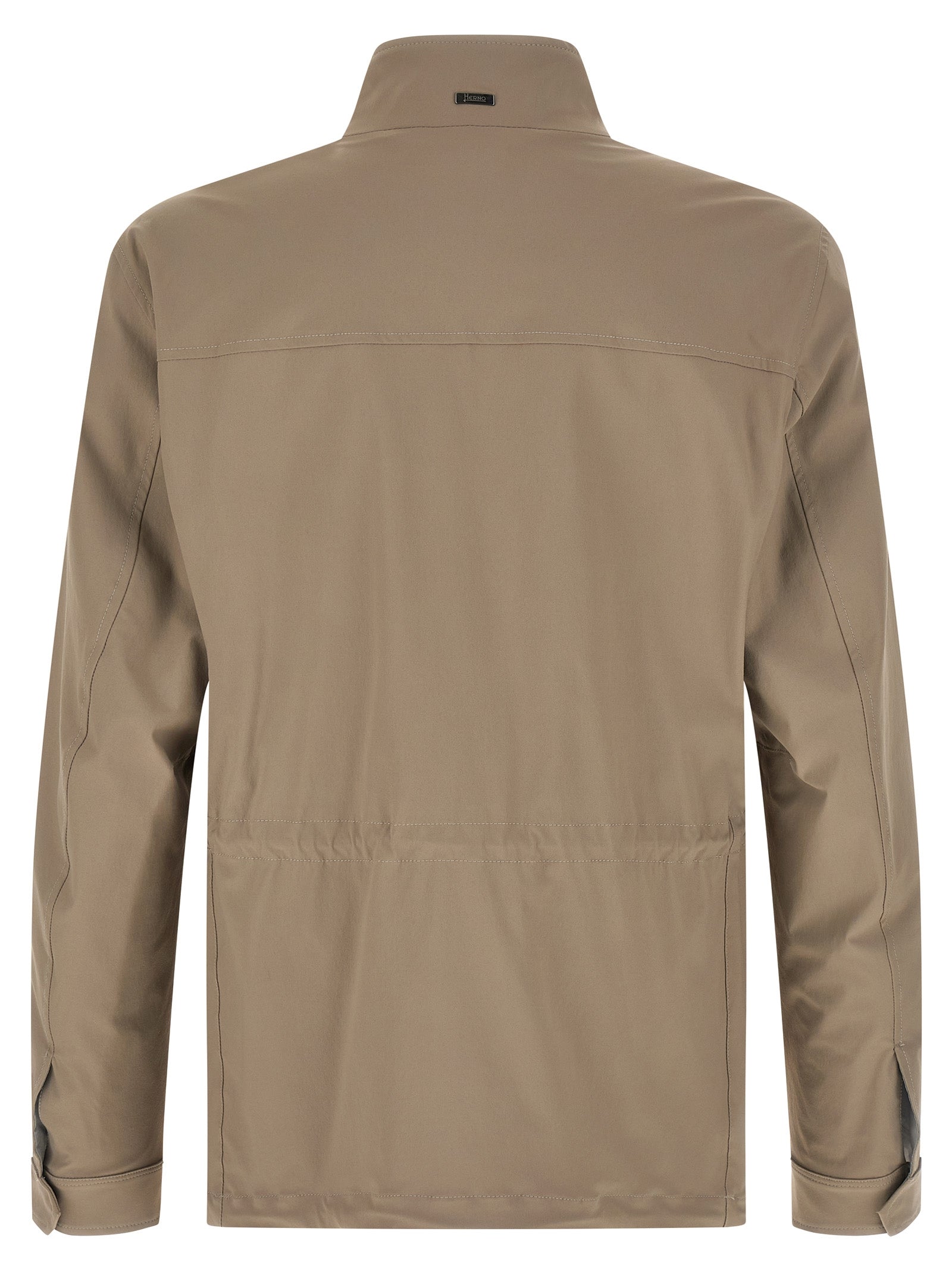 Beige Polyamide Full-Length Jacket