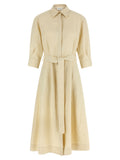 Beige Viscose Long Dress