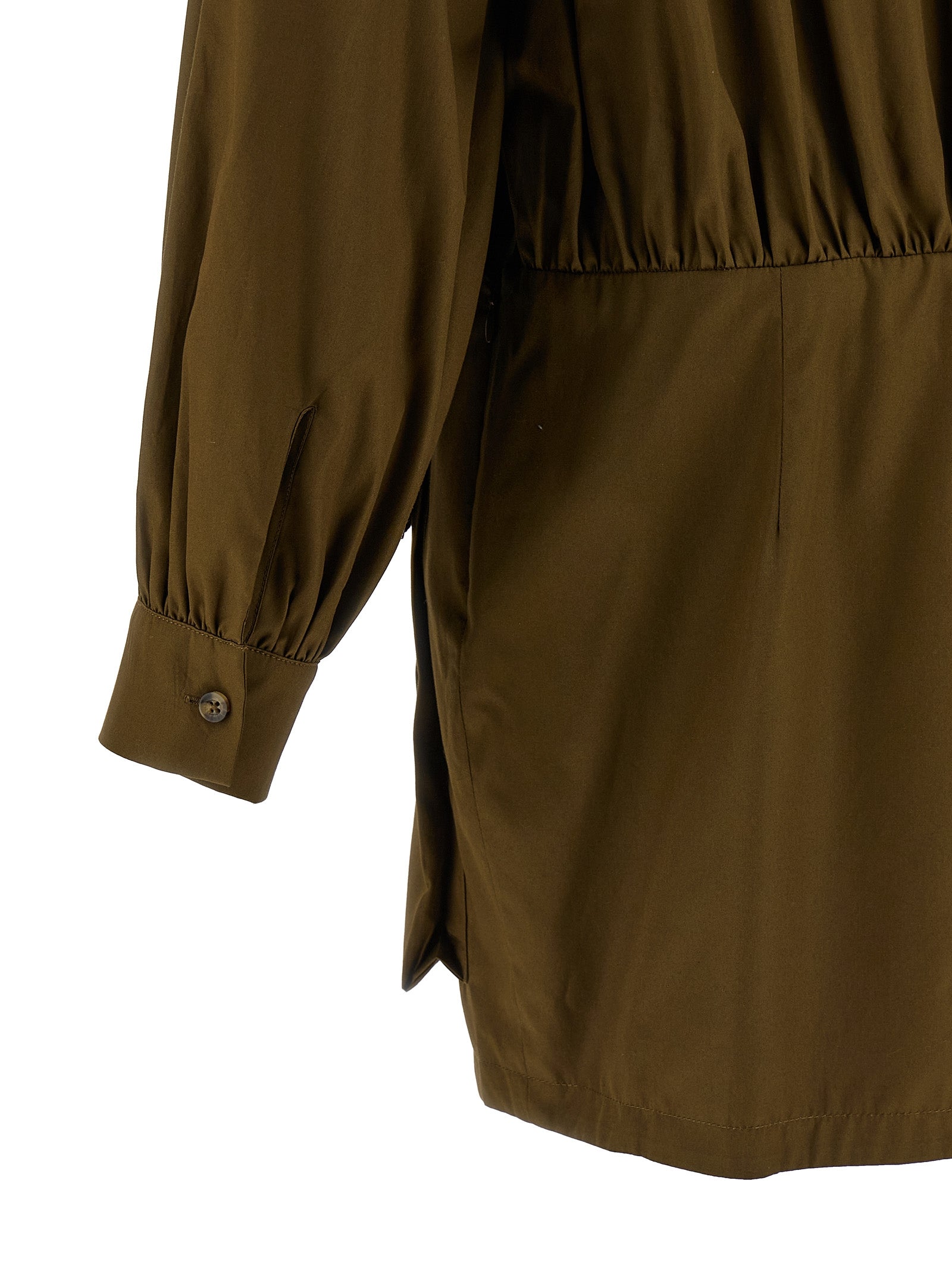 Brown Cotton Short Dress