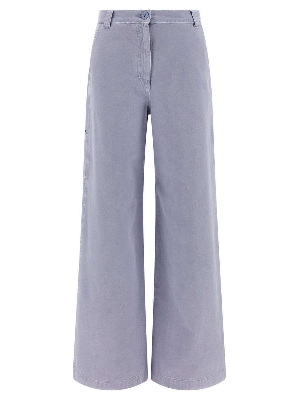 Purple Cotton Casual Pants