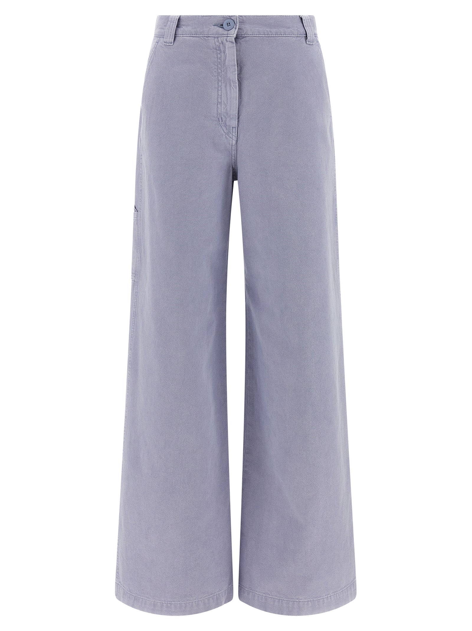 Purple Cotton Casual Pants