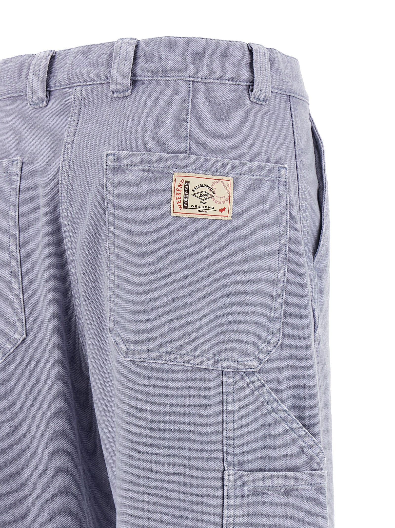 Purple Cotton Casual Pants