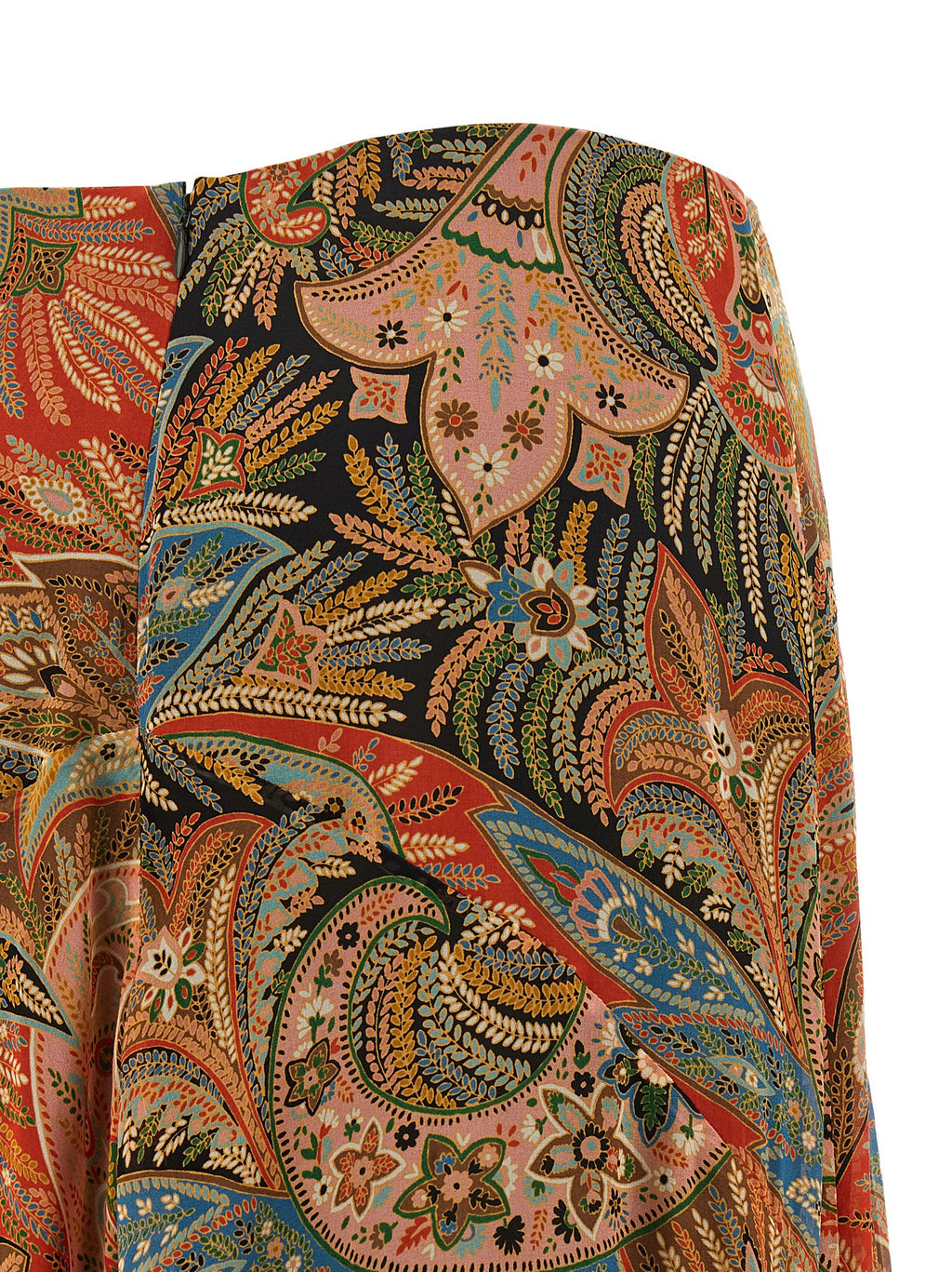 Orange Silk Mini Skirt