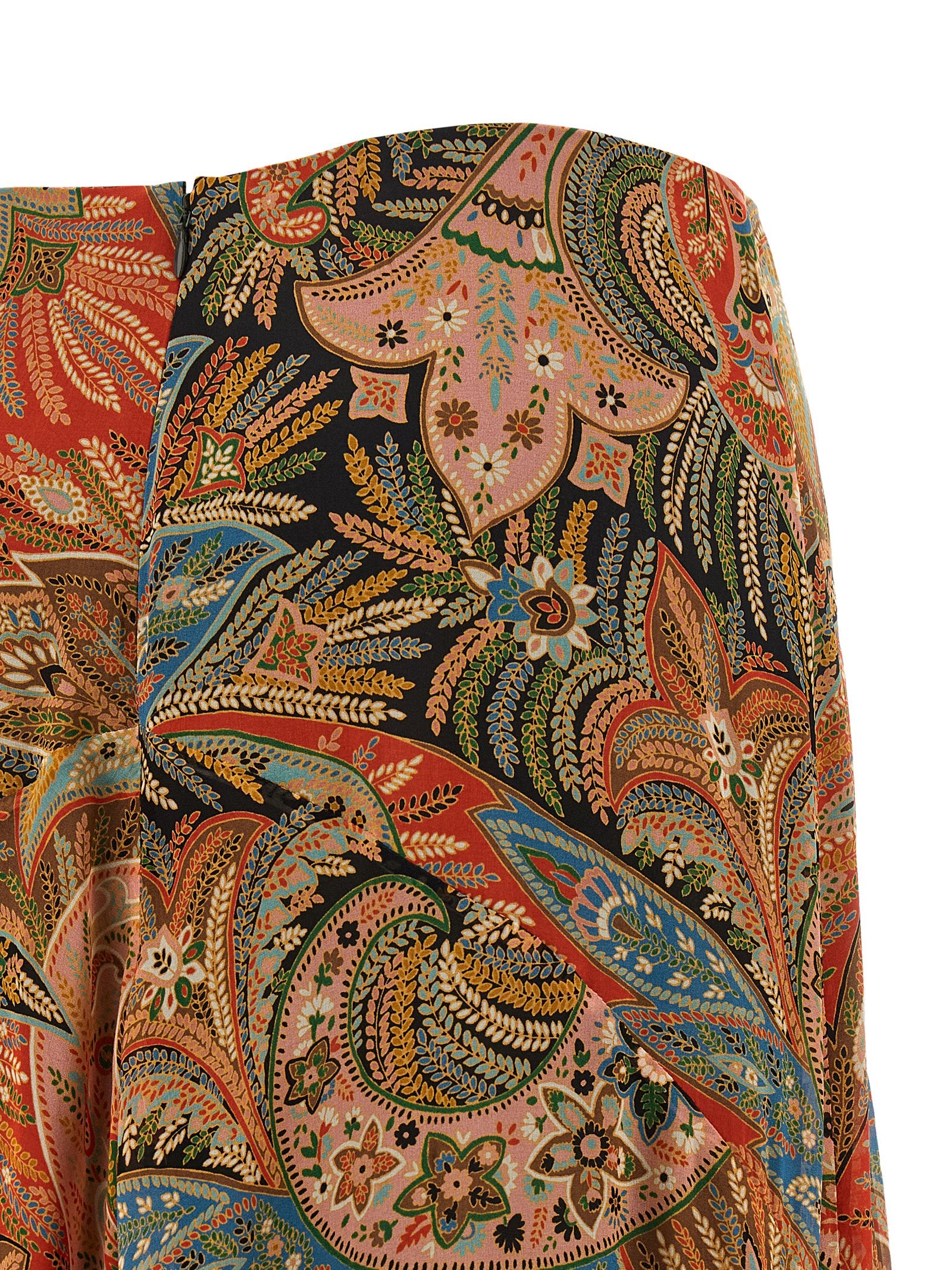 Orange Silk Mini Skirt