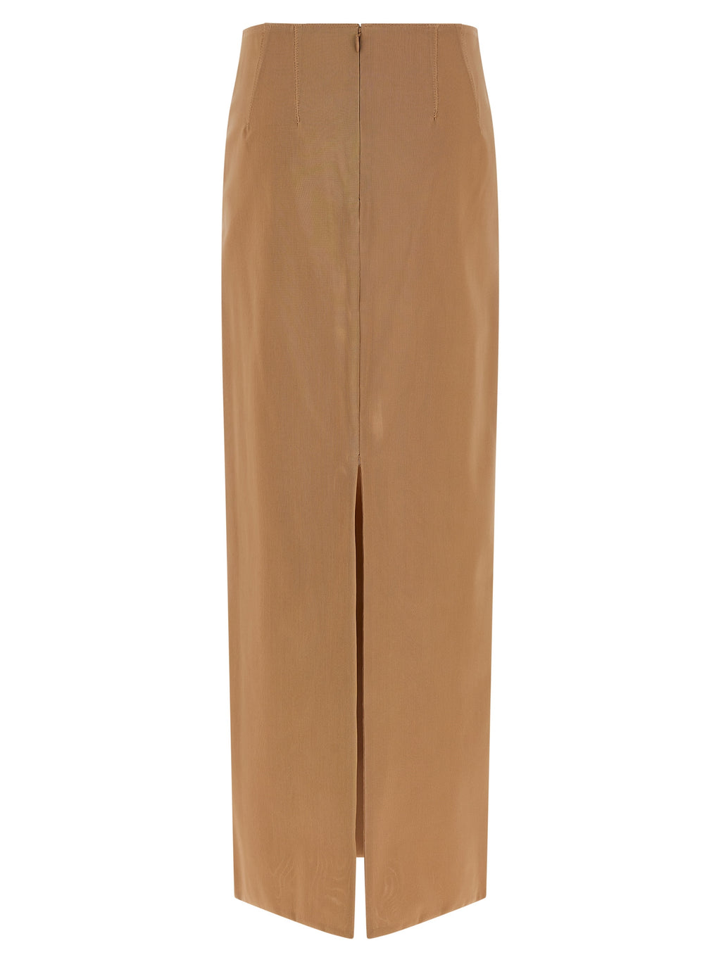 Beige Polyamide Midi Skirt