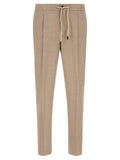 Beige Virgin Wool Casual Pants