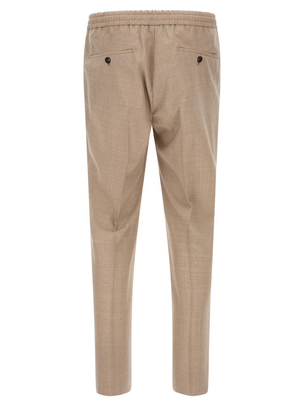 Beige Virgin Wool Casual Pants