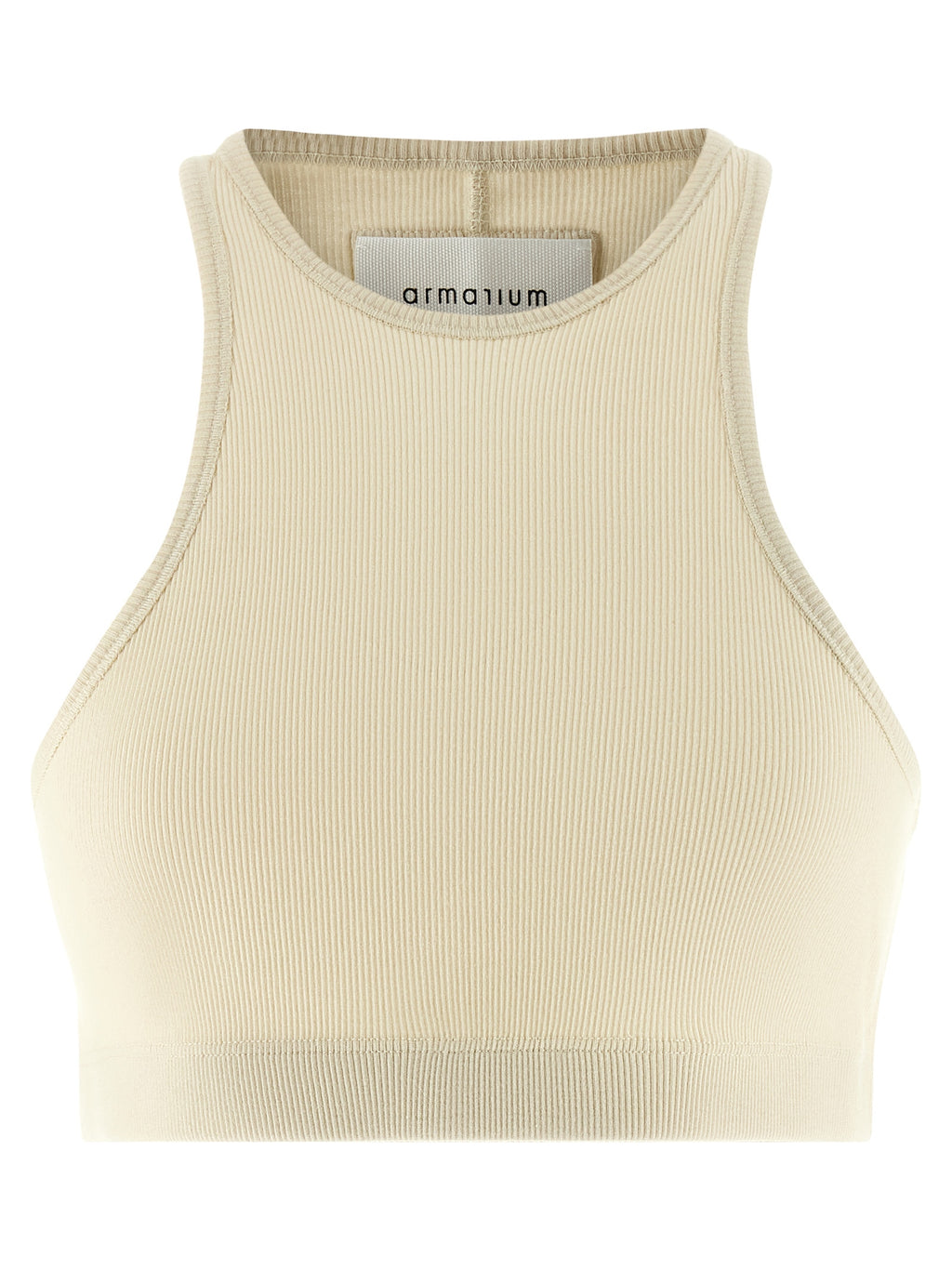 White Cotton Sleeveles T-Shirt