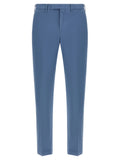 Blue Cotton Casual Pants