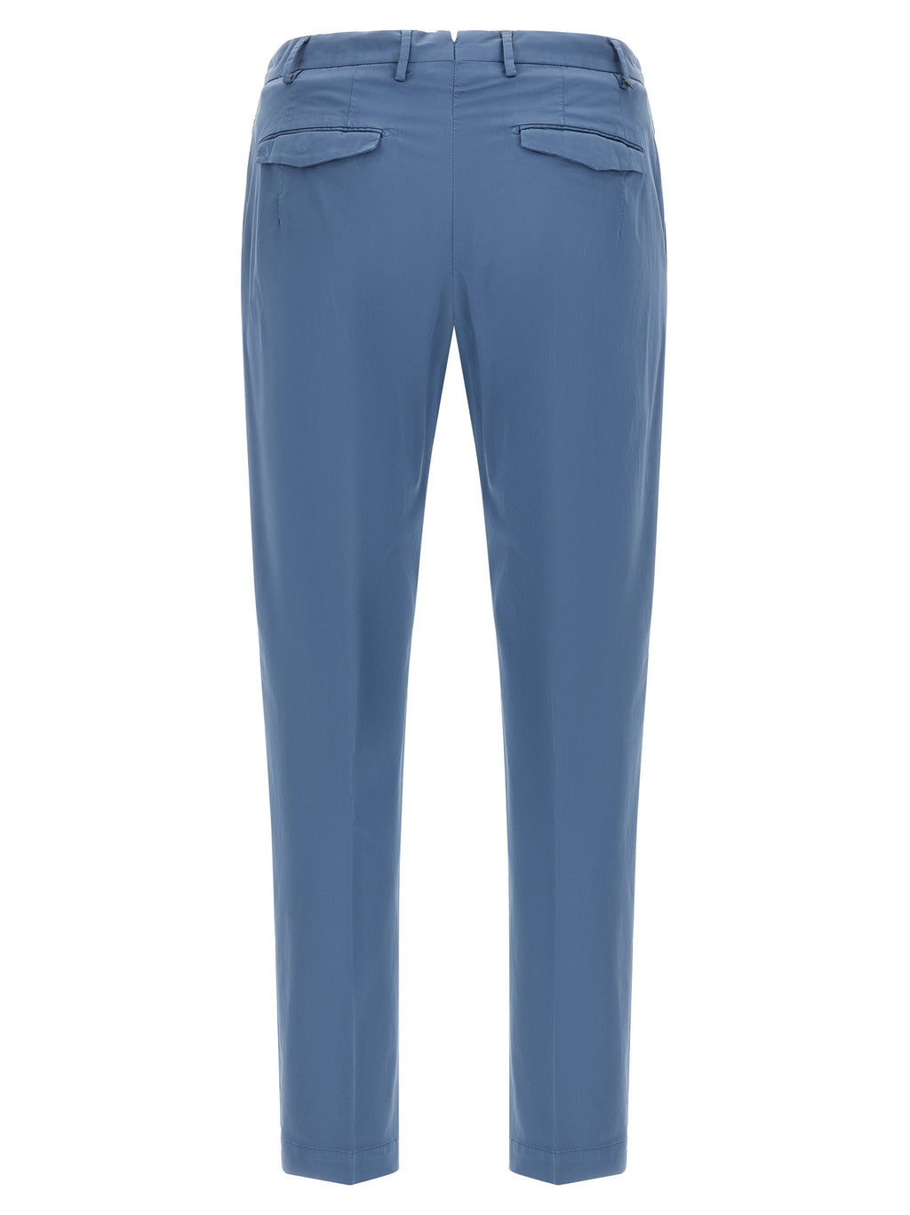 Blue Cotton Casual Pants