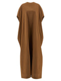 Brown Cotton Long Dress