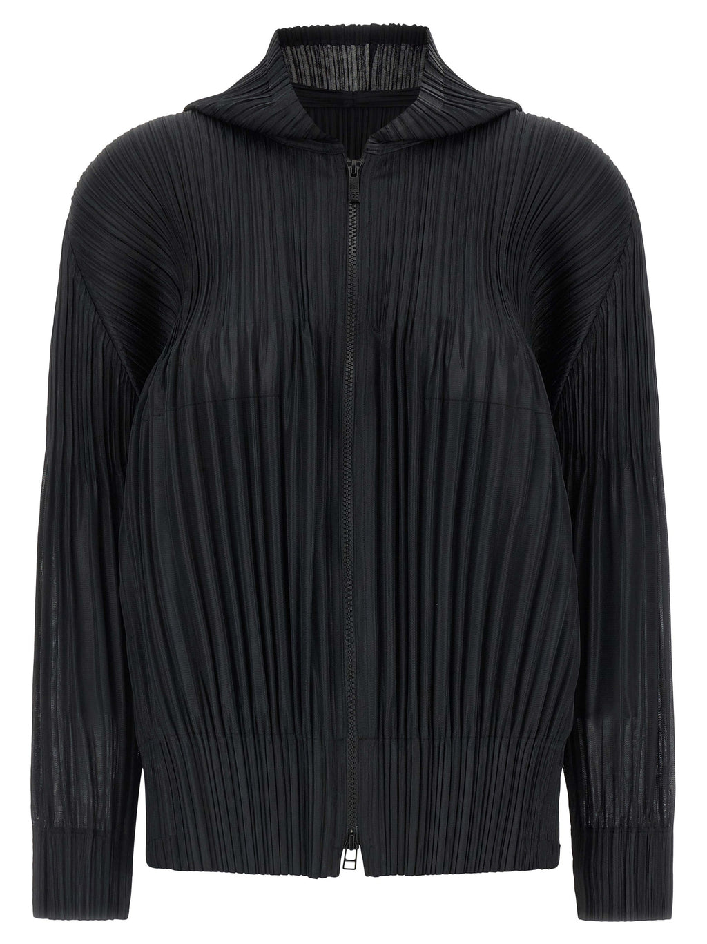 PLEATS PLEASE ISSEY MIYAKE Black Polyester Cardigan