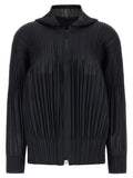 PLEATS PLEASE ISSEY MIYAKE Black Polyester Cardigan