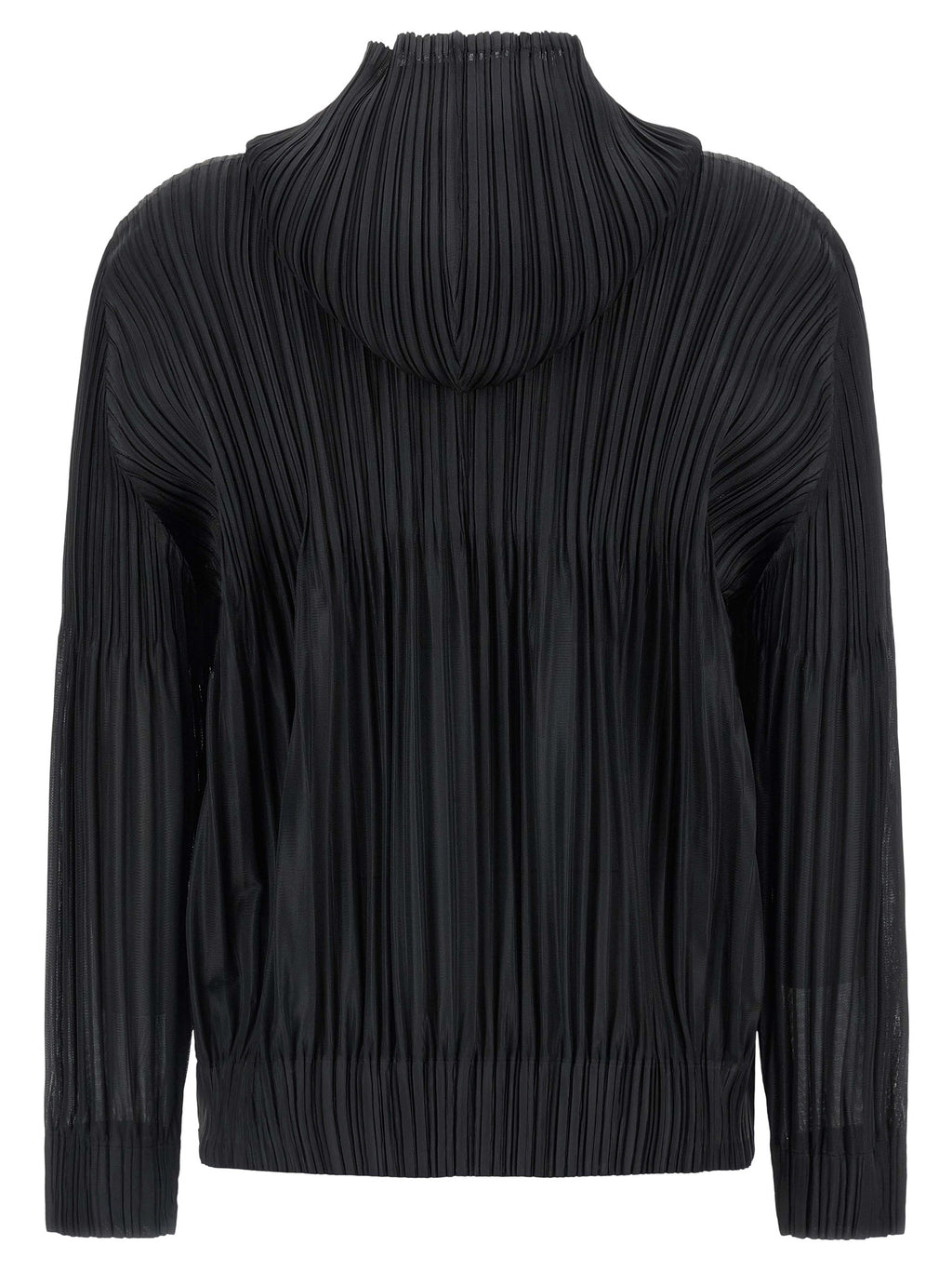 PLEATS PLEASE ISSEY MIYAKE Black Polyester Cardigan