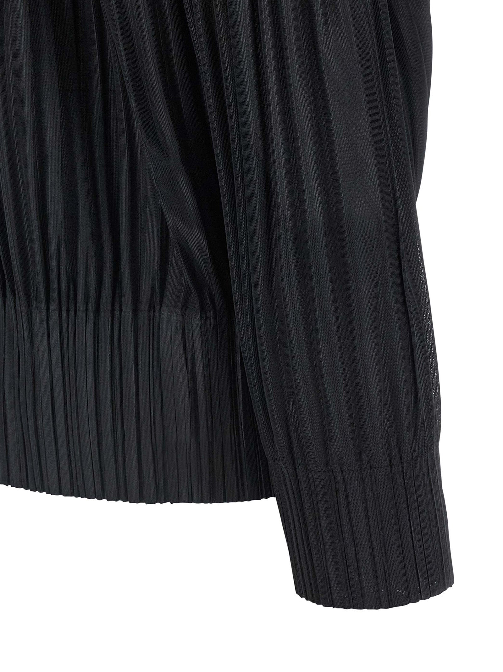 PLEATS PLEASE ISSEY MIYAKE Black Polyester Cardigan