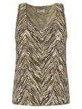 Beige Silk Tank Tops