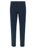 Blue Cotton Casual Pants