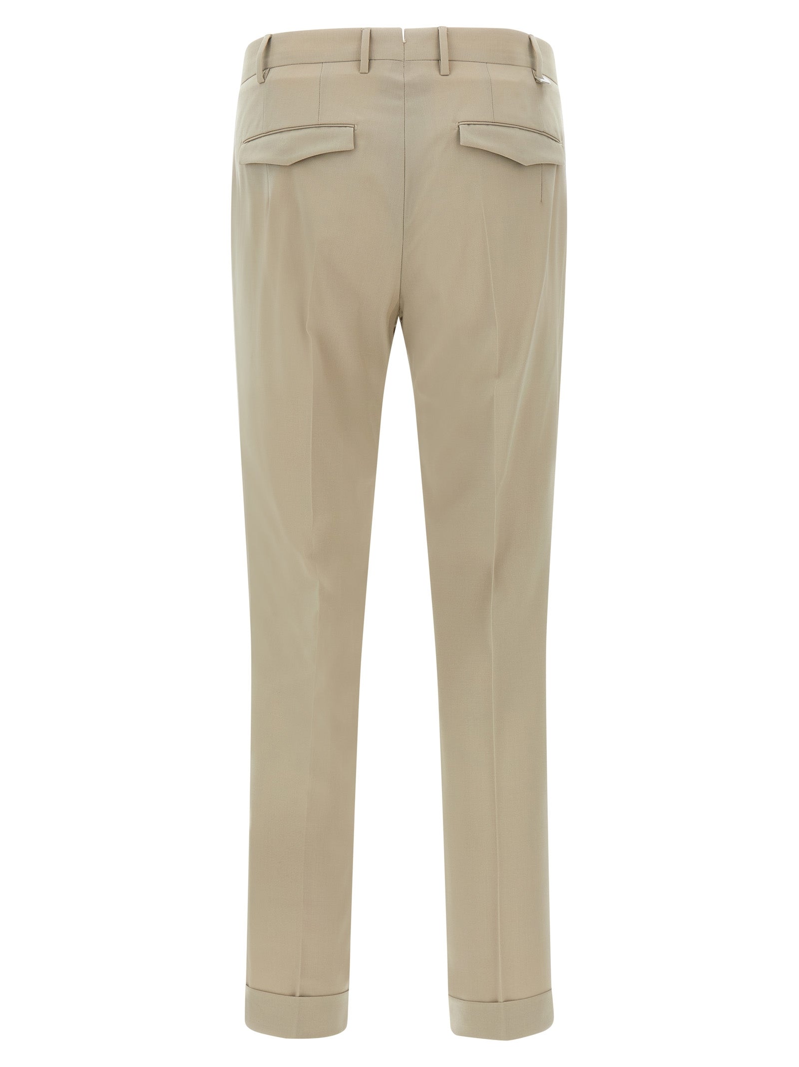 Beige Virgin Wool Dress Pants