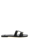 Black Lambskin Slides