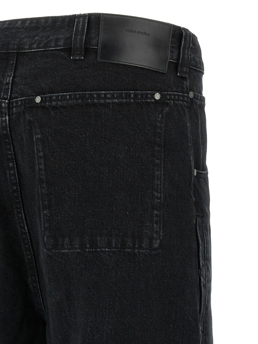 Black Cotton Straight-Leg Jeans