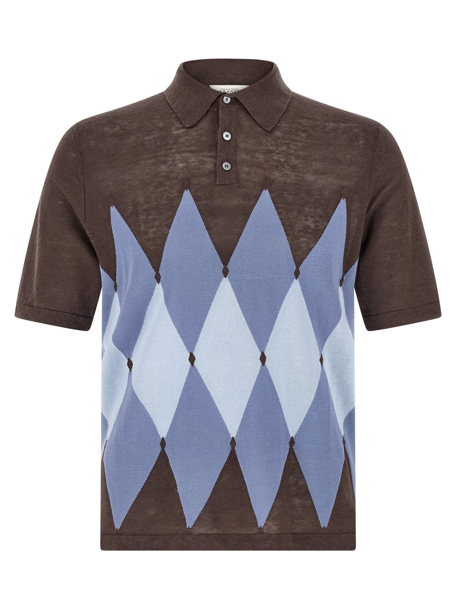 Brown Linen Polo Shirt