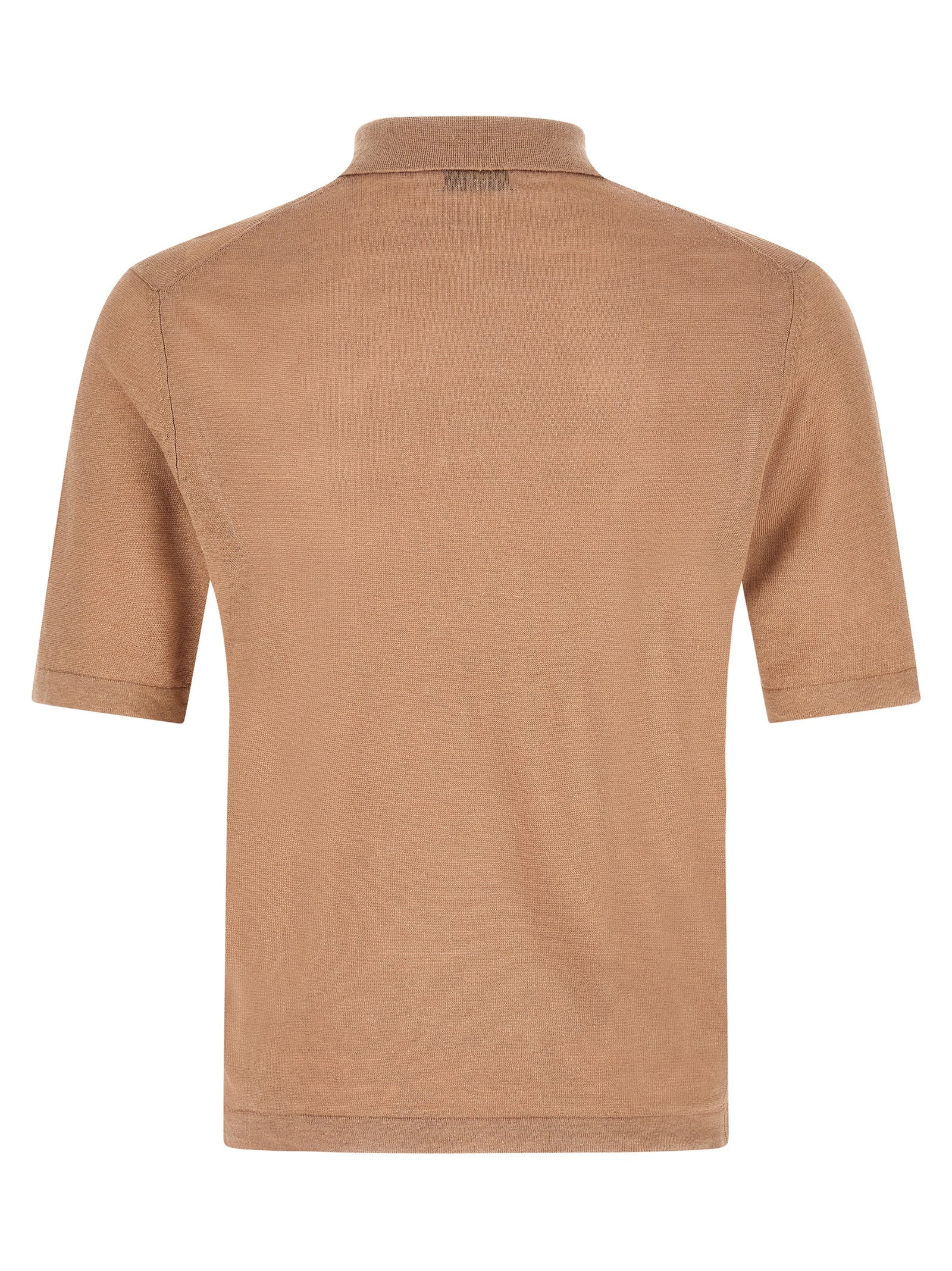 Beige Linen Polo Shirt