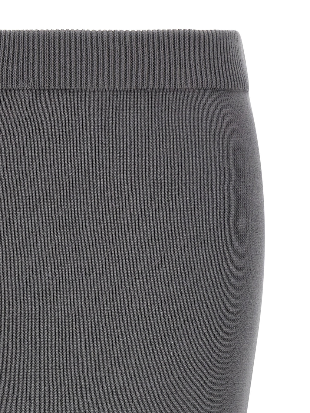 Gray Cotton Midi Skirt