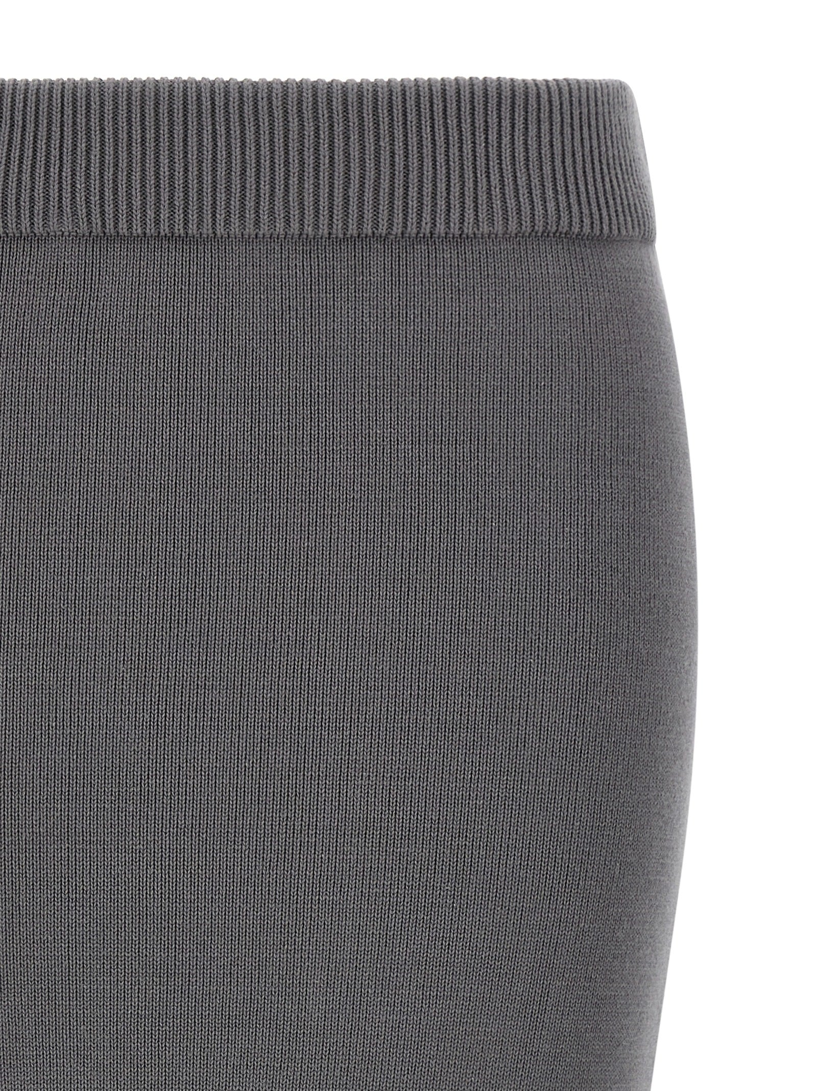 Gray Cotton Midi Skirt