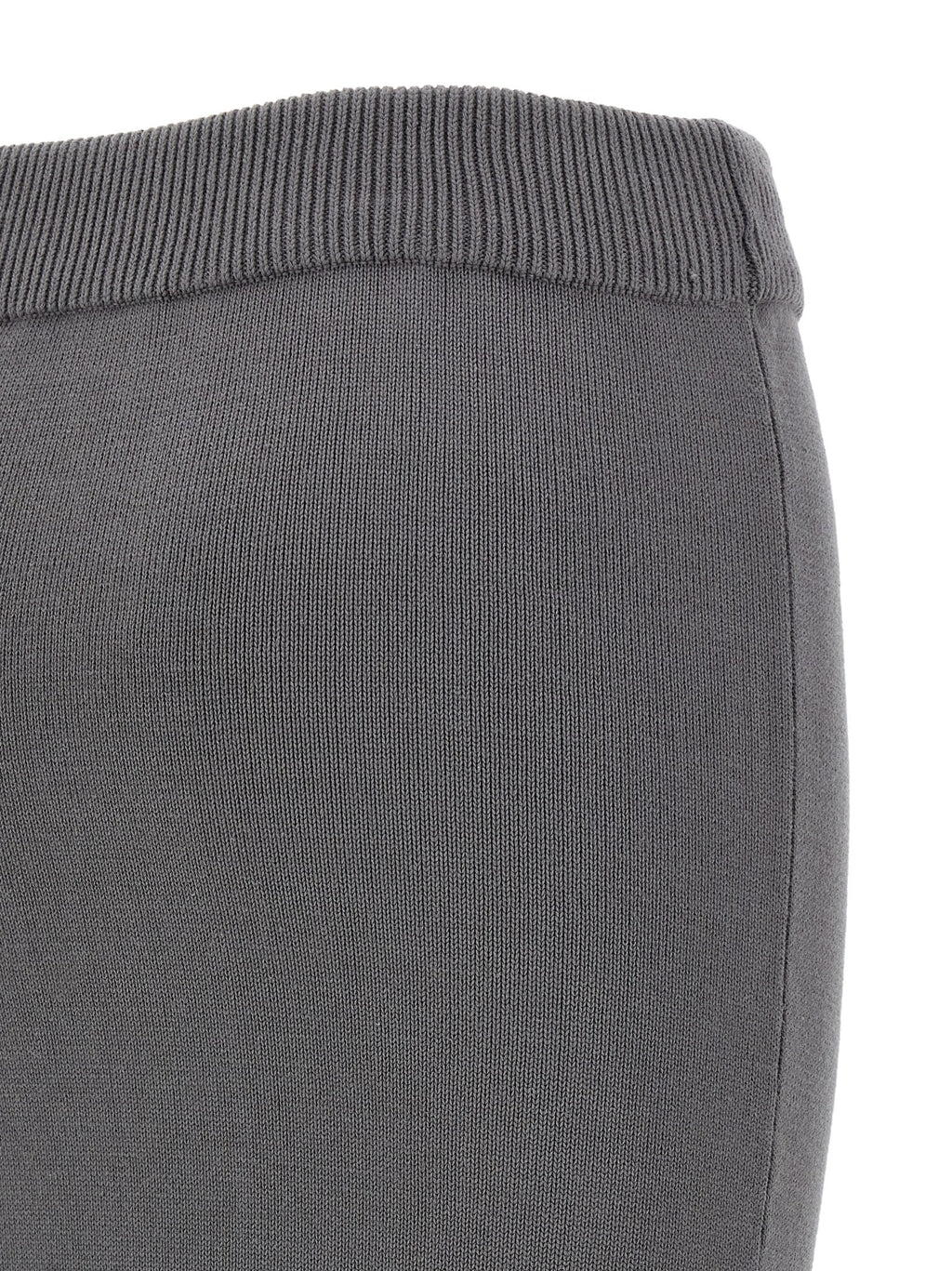 Gray Cotton Midi Skirt