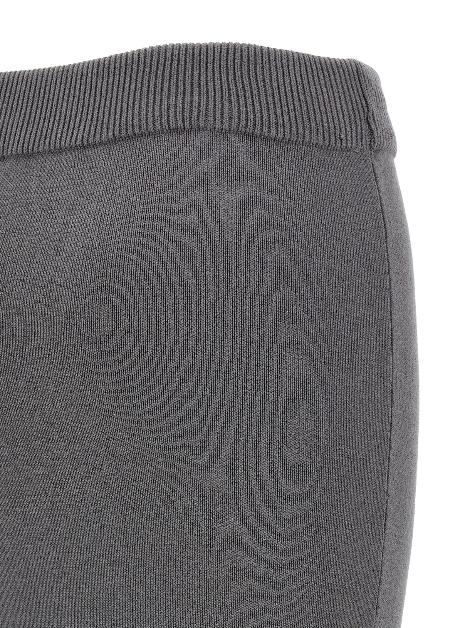 Gray Cotton Midi Skirt
