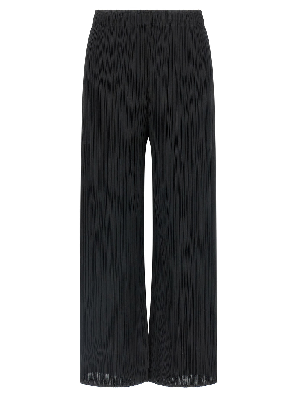 Black Polyester Casual Pants