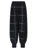 Black Polyester Casual Pants