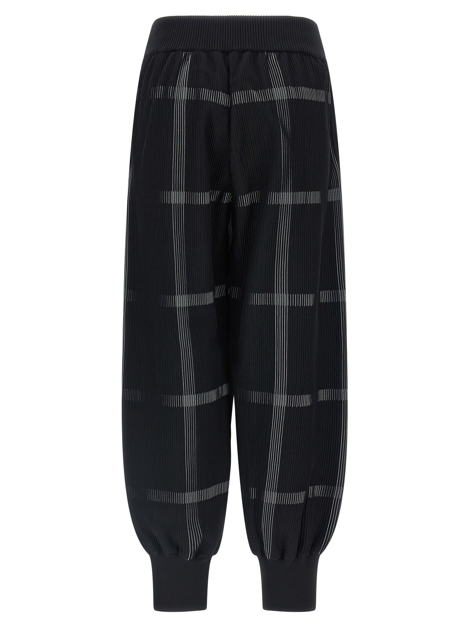 Black Polyester Casual Pants