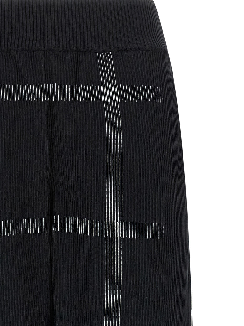 Black Polyester Casual Pants
