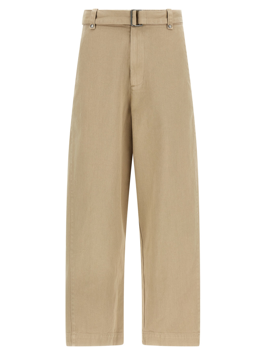 Beige Cotton Casual Pants