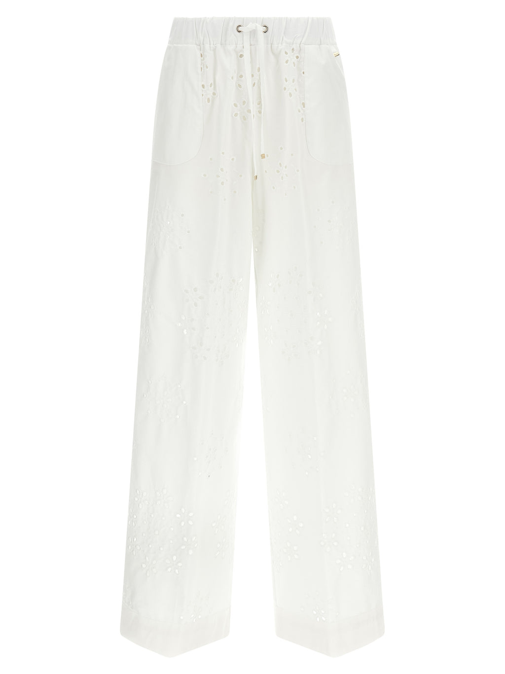 White Cotton Casual Pants