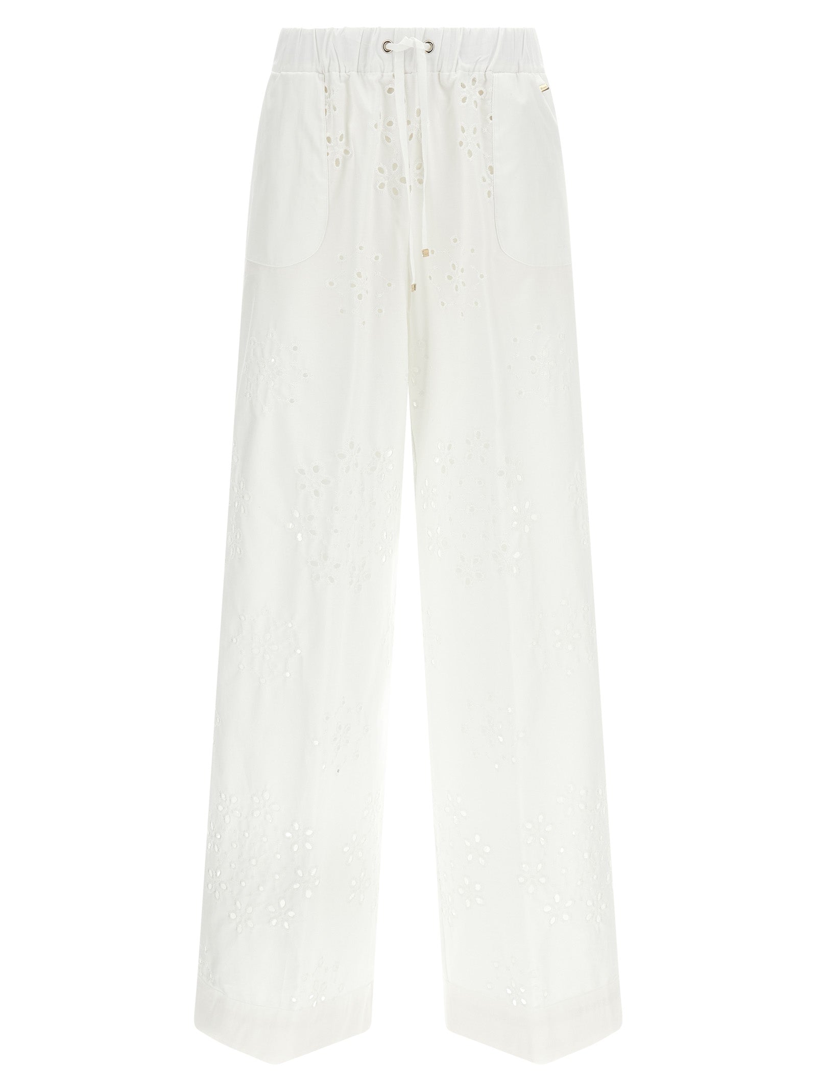 White Cotton Casual Pants