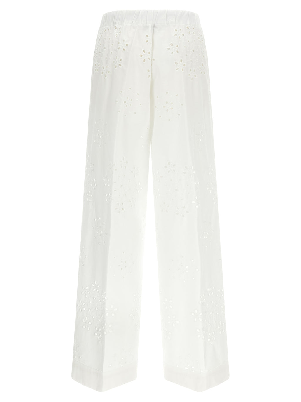 White Cotton Casual Pants