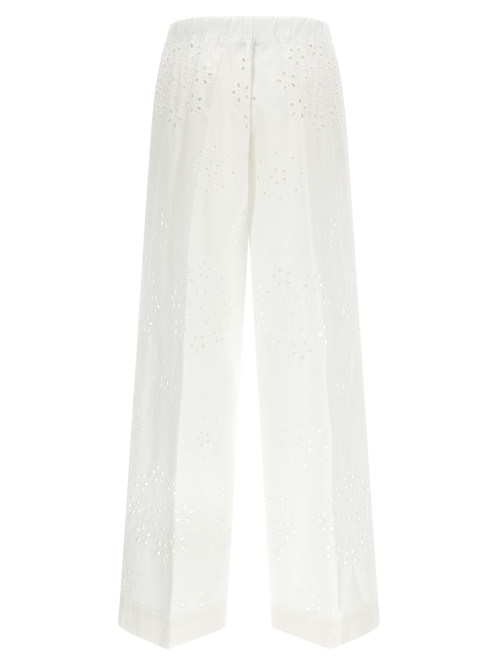 White Cotton Casual Pants