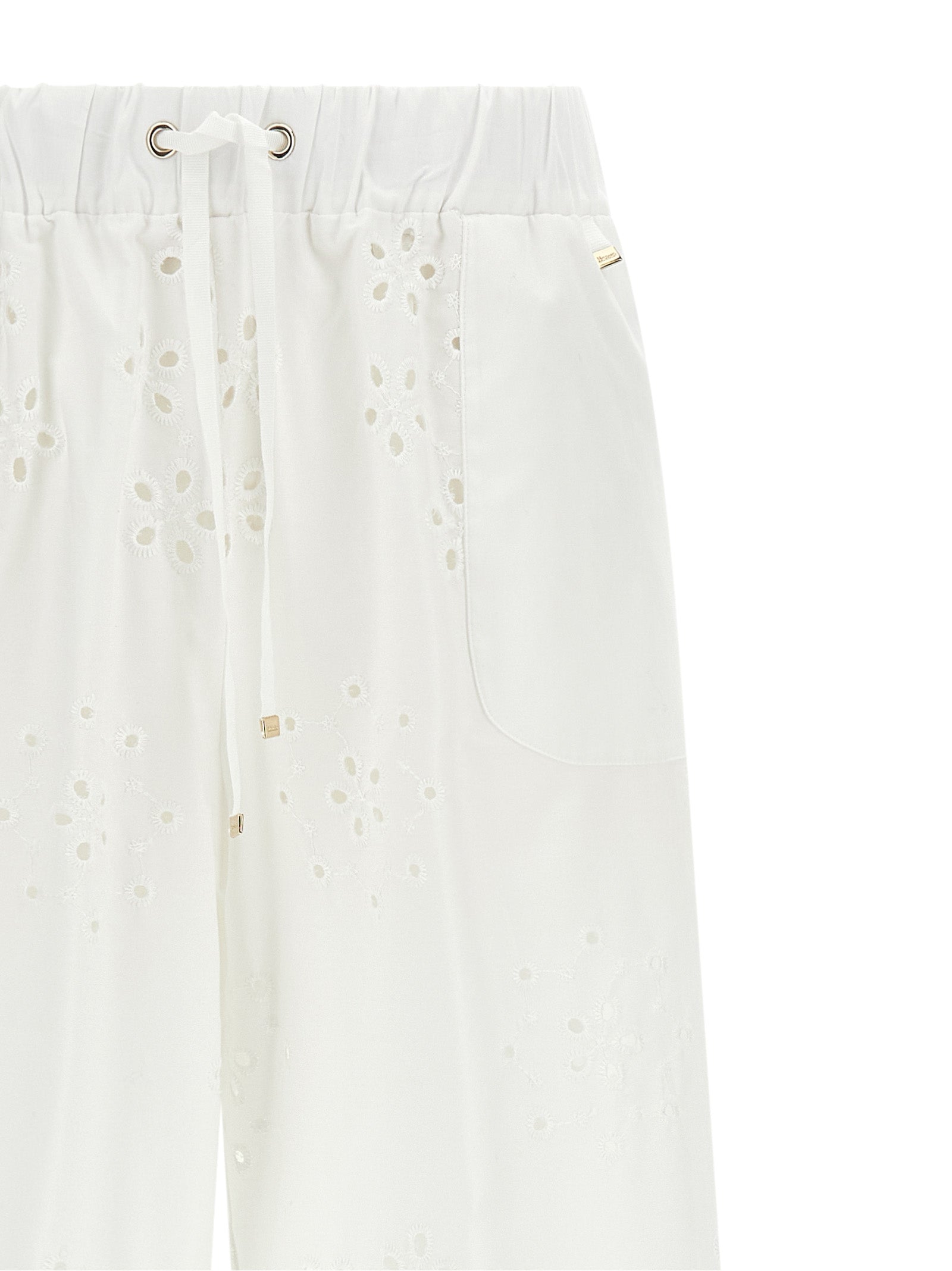 White Cotton Casual Pants