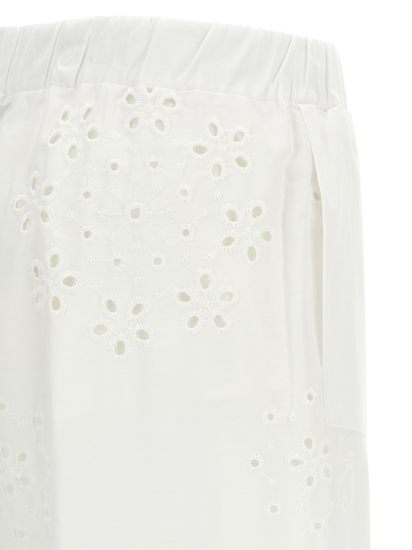 White Cotton Casual Pants